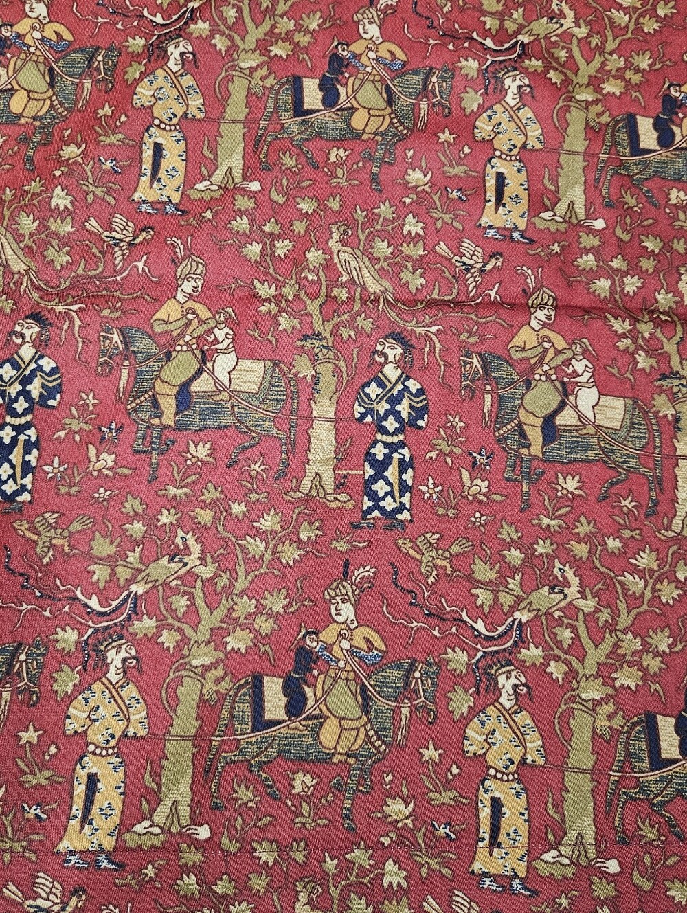 VTG Waverly Persia Red Screen Print Cotton Chintz Fabric Wide Toile 86 x 55" New